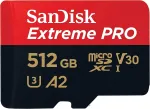 SanDisk Extreme PRO 512 GB microSDXC, memory card (UHS-I U3, Class 10, V30, A2)