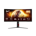 AOC G4 CU34G4 kompiuterio monitorius 86,4 cm (34") 3440 x 1440 pikselių &bdquo;Wide Quad HD&ldquo; LED juoda, raudona