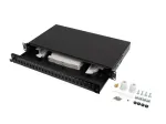 Fiber Optic Distribution Box 24XSC simplex/24XLC duplex rack 19 1U black + accessories