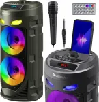 Głośnik Defender CRASHBOOM Bluetooth 16W MP3/FM/SD/USB/AUX/TWS/LED/MIC/LCD KARAOKE czarny + mikrofon + pilot