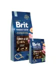 Brit Premium by Nature Light - sausas &scaron;unų ėdalas - obuoliai, vi&scaron;tiena, kukurūzai, kalakutiena 15 kg