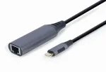 &bdquo;Gembird A-USB3C-LAN-01&ldquo; ne&scaron;iojamojo kompiuterio dokas / prievadų replikatorius USB 3.2 Gen 1 (3.1 Gen 1) Type-C juodas, pilkas