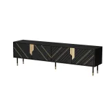 Cama 4D MOUNTAIN TV spintelė 204x40x55 juoda + auksinė