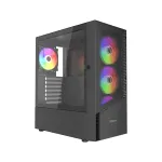 &bdquo;Gembird CCC-FC-4300&ldquo; žaidimų ATX kompiuterio korpusas &bdquo;Fornax 4300&ldquo;, ARBG foninis ap&scaron;vietimas, juodas