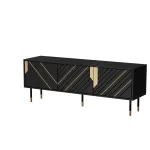 Cama 3D MOUNTAIN TV spintelė 154x40x55 juoda + auksinė