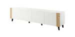 RTV spintelė FARO 200x42x52 balta matinė + ąžuolo dirbiniai