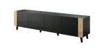 TV spintelė FARO 200x42x52 juoda matinė + ąžuolo dirbiniai