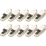 Digitus CAT.6a field plug STP dust cap/kink protection, pack of 10 (silver)