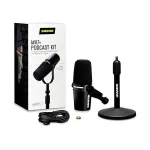 &bdquo;Shure MV7+-K-BNDL&ldquo; - skaitymo/vokalo mikrofonas su XLR/USB-C jungtimi, juodas + stalo stovas &bdquo;GATOR&ldquo;