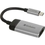 Verbatim USB adapter, USB-C male > HDMI female (silver/black, 10cm, 4K 60Hz)