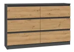 Topeshop M6 120 ANTRACYT/ART chest of drawers