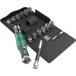 Wera 8009 Zyklop Pocket Set 4, 27 pieces (black/green, reversible ratchet for 3/8", 1/4")