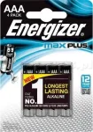 ENERGIZER MAX PLUS AAA LR03 ELEMENTAI, 4 ECO