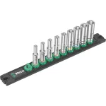 Wera socket magnetic strip A Deep 1 socket set 1/4 (black/green, 9-piece)