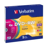 DVD+RW Verbatim 4x 4.7GB (Slim 5) COLOR