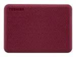 TOSHIBA Canvio Advance 4TB 2,5 colio raudona