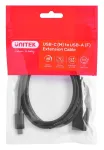 Kabelio adapteris Unitek (C476BK-1M) USB-C (M) - USB-A (F) 10Gbps 60 W