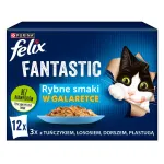 Felix Fantasti&scaron;ki žuvies skoniai drebučiuose su tunu, la&scaron;i&scaron;a, menke ir plek&scaron;niažuvėmis - (12 x 85 g)