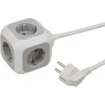 Brennenstuhl ALEA-Power 4-way socket cube (light grey/white, 1.4 meters)