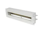Voltage distribution panel 3U 19 inches with DIN ts-35 rail, grey