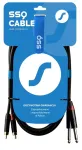 SSQ RCAJM5 - Kabelis 2x RCA - 2x Mono lizdas 6,3 mm 3 m juodas