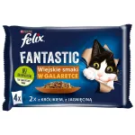 Felix Fantastic triu&scaron;ių ir ėrienos &scaron;lapias kačių ėdalas 340 g (4 x 85 g)