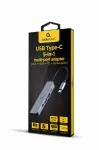 &bdquo;Gembird A-CM-COMBO5-02&ldquo; ne&scaron;iojamojo kompiuterio prijungimo stotelė / prievadų replikatorius, laidinis, USB 3.2 Gen 1 (3.1 Gen 1), Type-C, sidabrinis