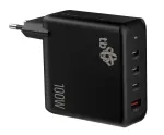 3x USB C + USB A Power Delivery Wall Charger Black, GaN 100W