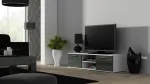Cama TV staliukas SOHO 140 baltas/pilkas blizgus