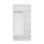 OPENO 1W6P WHITE Wardrobe &ndash; Modular Wardrobe with Hanging Rail and Shelves for the Bedroom