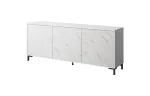 MARMO 3D komoda 200x45x80,5 cm balta matinė/marmurinė balta