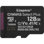 Kingston Canvas Select Plus 128 GB MicroSDXC memory card, black, UHS-I U1, Class 10, V10
