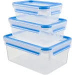 Emsa Clip & Close Food Container Set- Set of 3 - 0.55 / 1.0 / 2.3 L