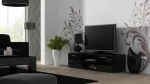 Cama TV staliukas SOHO 140 juodas/juodas blizgus