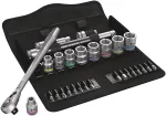 Wera Cyclops Metal Ratchet Set 8100 SB8 - 3/8 - Tool Set - black / silver - 29-piece - with reversible ratchet