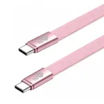 Cable USB C - USB C 1m flat pink