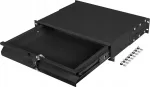 Drawer for 19" Lanberg cabinets 2U 360mm Black (2U / 483x360mm load capacity up to 90kg, 4-point assembly)
