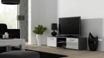 Cama TV staliukas SOHO 140 pilkas/baltas blizgus