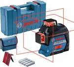 Bosch Line laser GLL 3-80 Professional, cross line laser (blue/black, case, red laser lines)