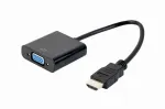 &bdquo;Gembird A-HDMI-VGA-04&ldquo; vaizdo kabelio adapteris 0,15 m VGA (D-Sub) HDMI A tipo (standartinis), juodas