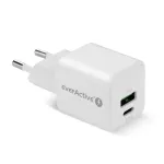 PHONE CHARGER GAN 1X US B, 1X USB-C 20W WHITE