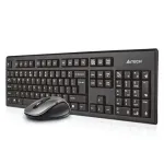 A4Tech 7100N darbalaukio klaviatūra su pele, RF belaidė QWERTY, anglų, juoda