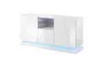 QIU 2D1K komoda 150x41.5x75 cm blizgi balta/blizgi balta