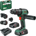 Bosch Powertools cordless combi drill driver AdvancedImpact 18V-80 QuickSnap (green, 2x Li-ion battery 2.5Ah, case, POWER FOR ALL ALLIANCE)