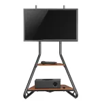 Maclean MC-455 Freestanding Corner TV Stand in Bauhaus Style, Free-standing TV Holder with Two Levels, Made of Wood, Load Capacity up to 10 kg, TV Mount up to 40 kg, 37-75'', Max. VESA 600x400, Max. Height 1460mm