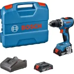 Bosch Powertools Cordless drill driver GSR 18V-65 Professional, 18Volt (blue, 2x Li-Ion battery GBA18V 2,0Ah, in L-Case)