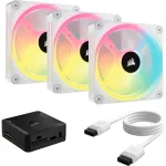 Corsair iCUE LINK QX120 RGB 120mm PWM Fan Case Fan (White Starter Kit)