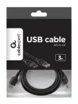 Gembird 3m USB 2.0 A M/FM USB kabelis USB A Juoda