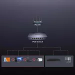 Ugreen 6 prievadų Ethernet jungiklis 1 Gb/s su PoE - pilkas