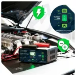 Mikroprocesorinis įkroviklis 6-12 V 15 A + akumuliatoriaus įkroviklis W14017 WUBER